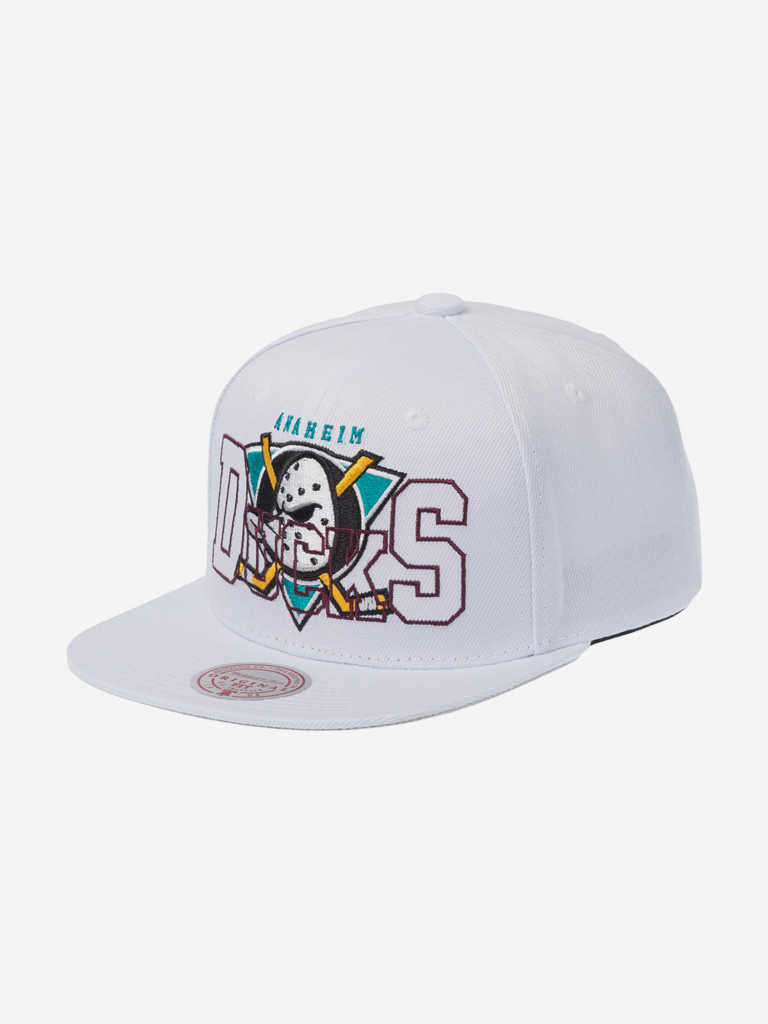 Бейсболка с прямым козырьком MITCHELL NESS HS10385-ADUWHIT Anaheim Ducks NHL (белый)