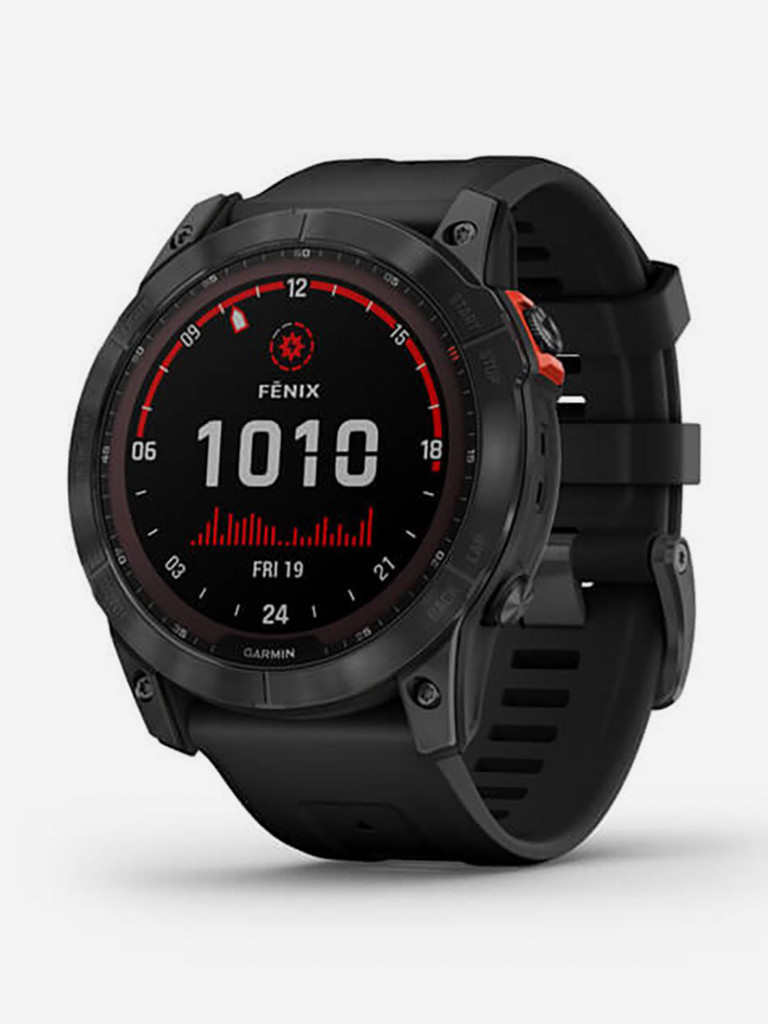 Спортивные наручные часы Garmin Fenix 7X Solar Slate Gray с силиконовым ремешком