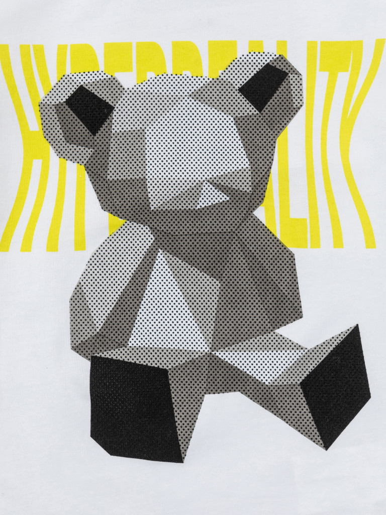 Футболка оверсайз с принтом белая для мальчика Button Blue