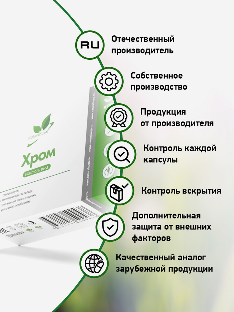 Хром пиколинат, NaturalSupp, 60 капсул