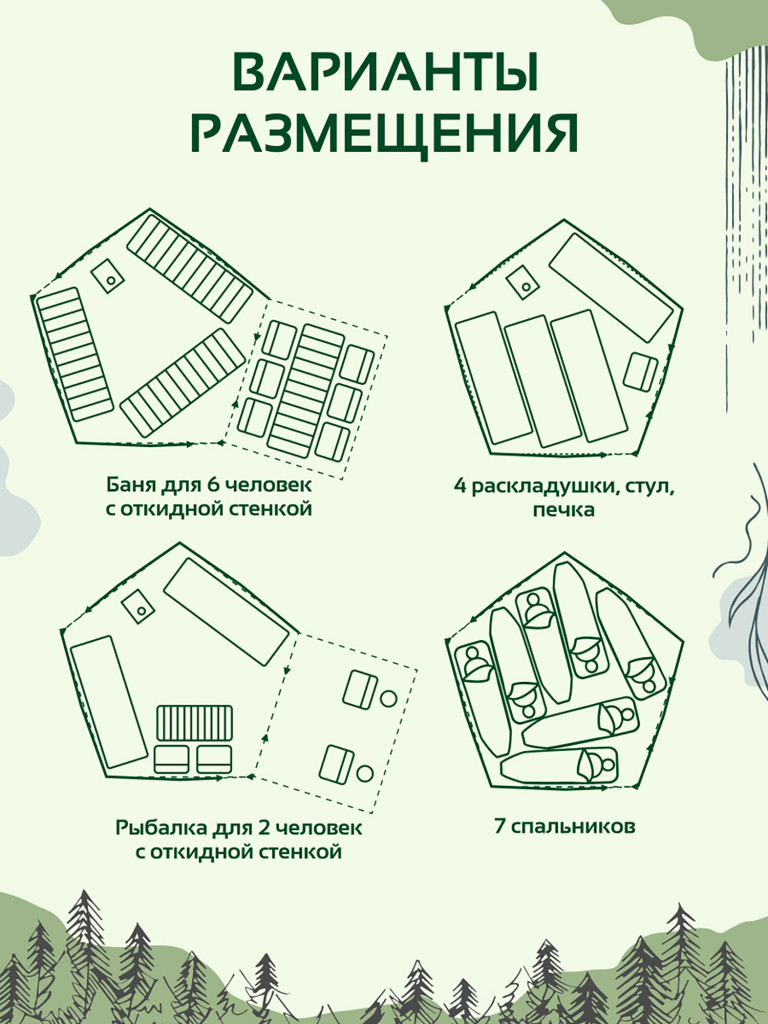 Всесезонная палатка Куб Пентагон Берег