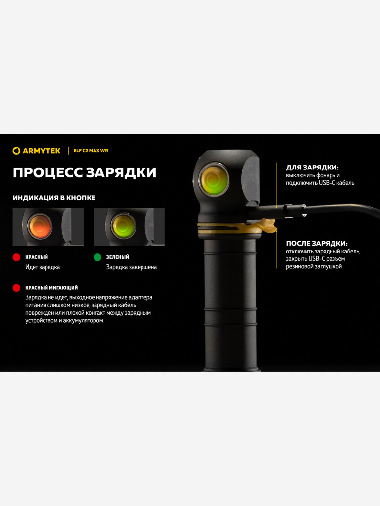 Мультифонарь налобный Armytek Elf C2 Max WR, 2325 лм, теплый и красный свет