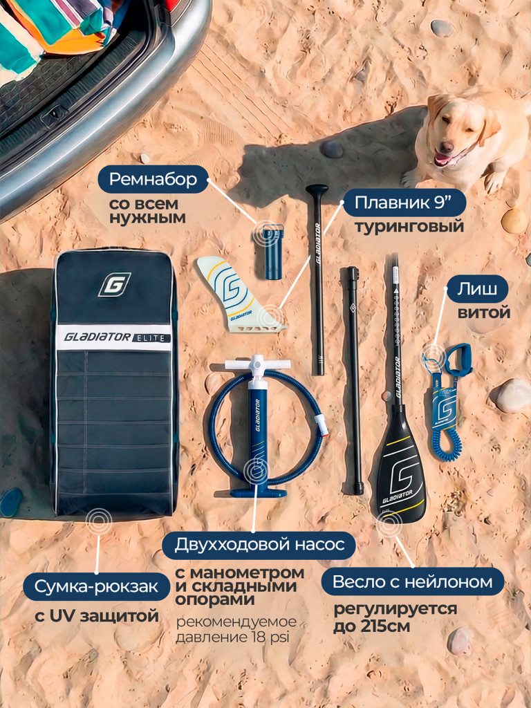 Сап доска надувная Gladiator ELITE 11.6