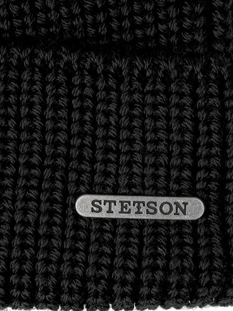 Шапка с отворотом STETSON 8599345 BEANIE MERINO (черный)