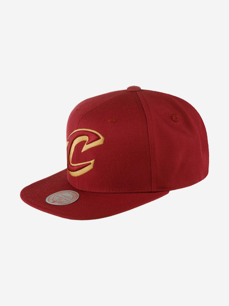 Бейсболка с прямым козырьком MITCHELL NESS HHSS3256-CCAYYPPPDKRD Cleveland Cavaliers NBA (малиновый)