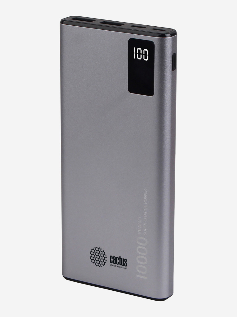 Мобильный аккумулятор CACTUS CS-PBFSLT-10000 серый