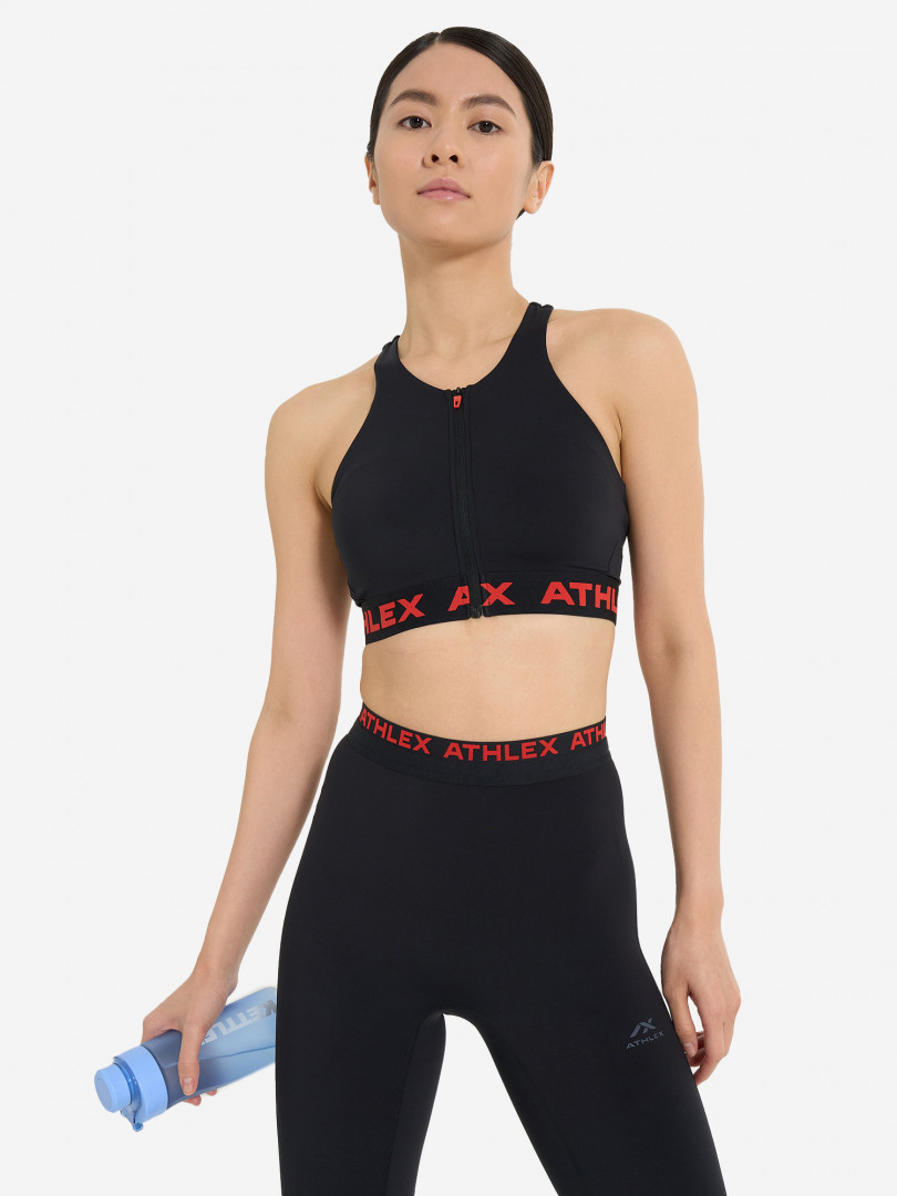 фото Спортивный топ бра athlex, черный