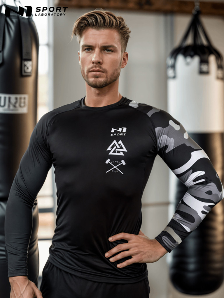 Рашгард спортивный мужской Military camouflage N1Sport
