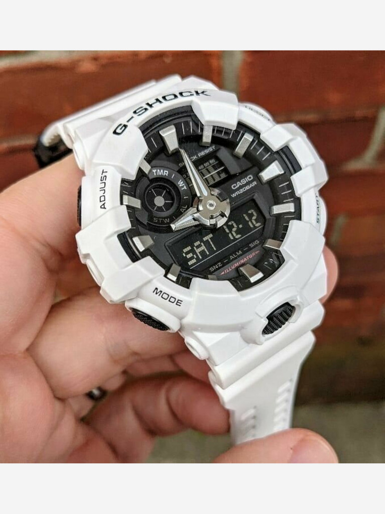 Японские наручные часы CASIO G-Shock GA-700-7A, мужские,ударопрочные, пластик, кварцевые, WR200
