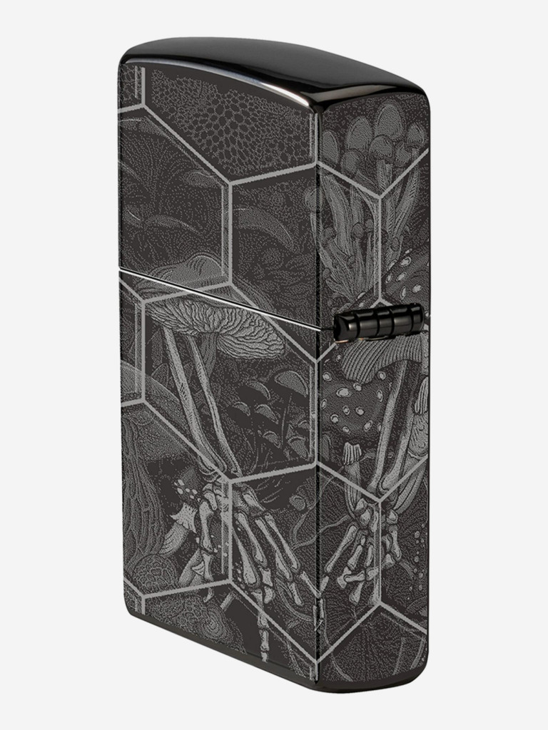 Зажигалка бензиновая ветроустойчивая Zippo Mushroom Skulls High Polish Black