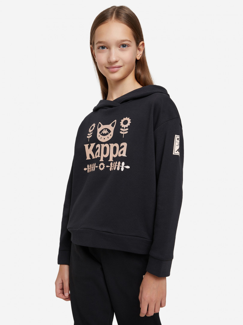 фото Худи для девочек kappa, черный