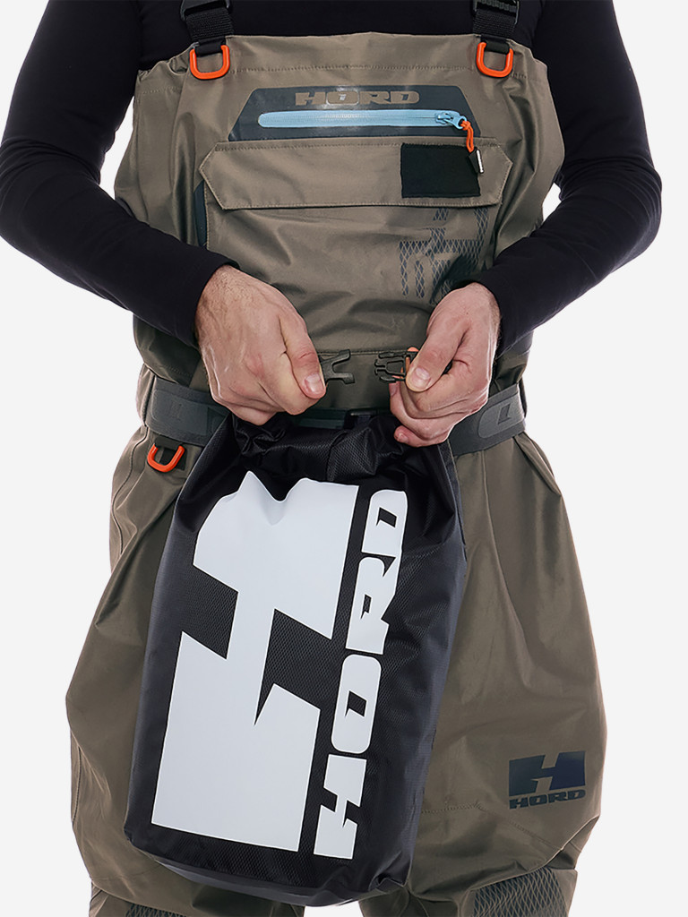 Мембранные вейдерсы Hord, мужские, водонепроницаемые, полиэстер, хаки