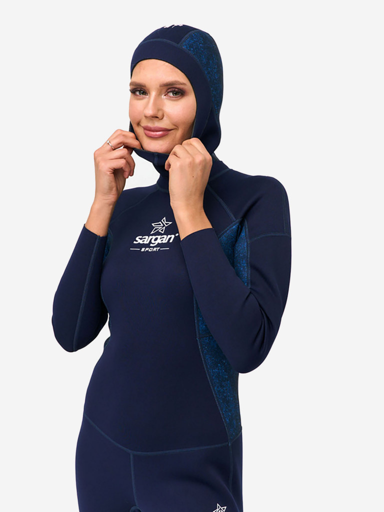 Шлем неопреновый 2мм короткий для дайвинга и водного спорта унисекс SARGAN Sport 1020/BL Темно-синий