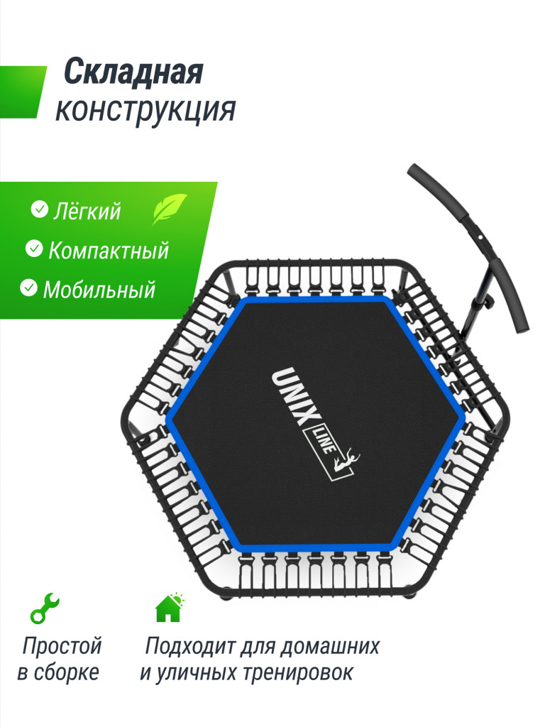 Батут спортивный для фитнеса и джампинга UNIX Line Fitness 125 см, синий