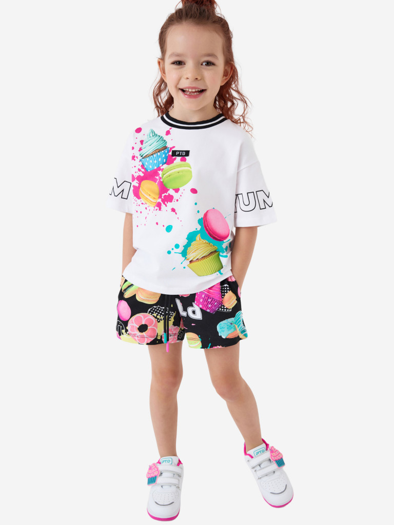Комплект для девочек: футболка, шорты PlayToday