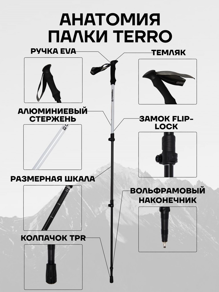Палки для скандинавской ходьбы - карбоновые телескопические