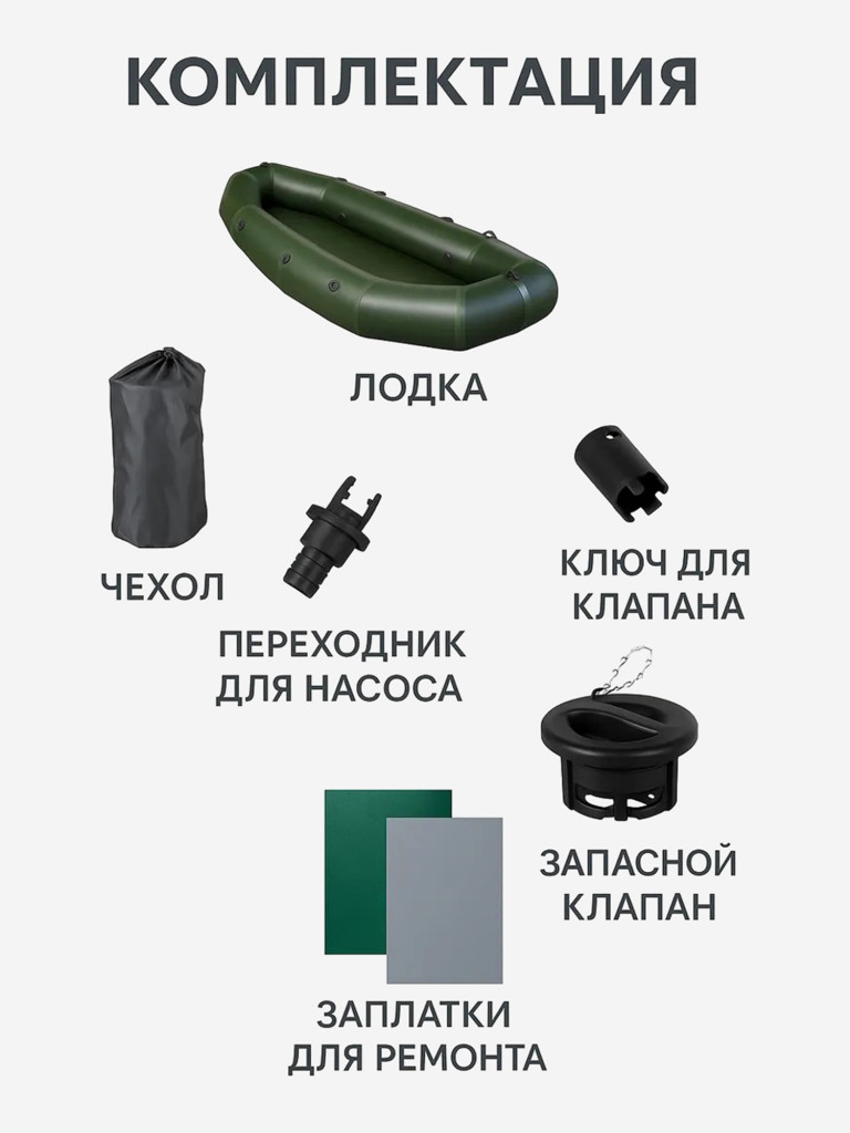 Пакрафт лодка Эскимос 300 надувной двухместный двухсекционный для рыбалки с 14 рым-петлями