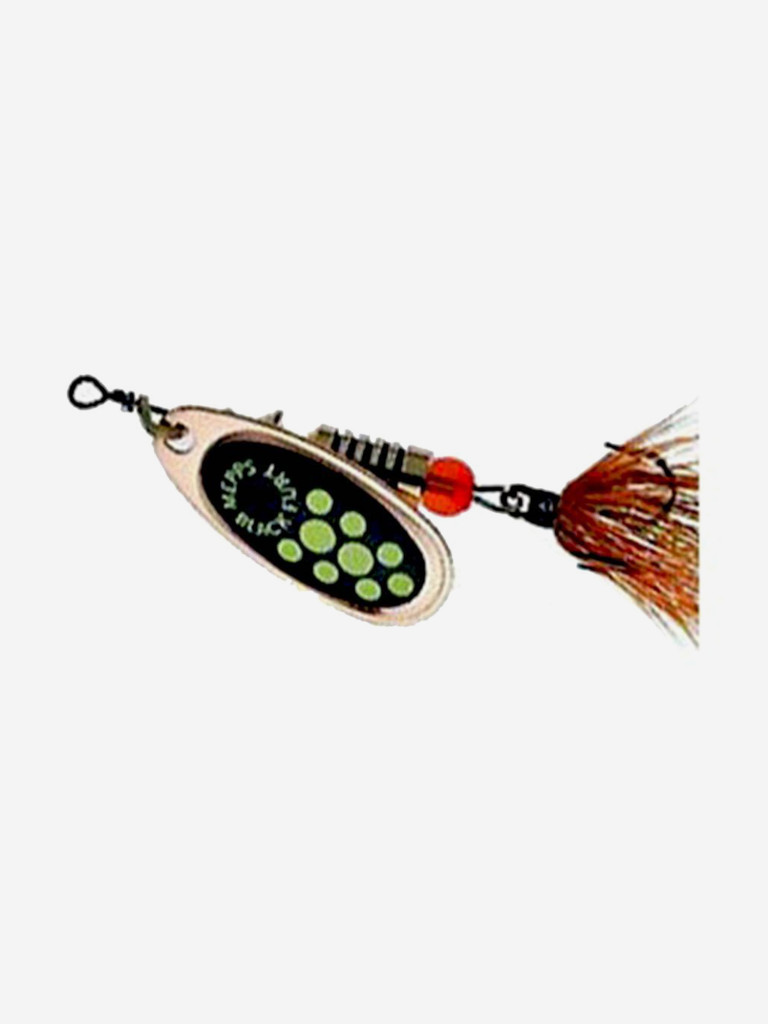Блесна для рыбалки вертушка Mepps BLACK FURY MOUCHE, 00, Copper/Chartreuse, комплект из 5 штук