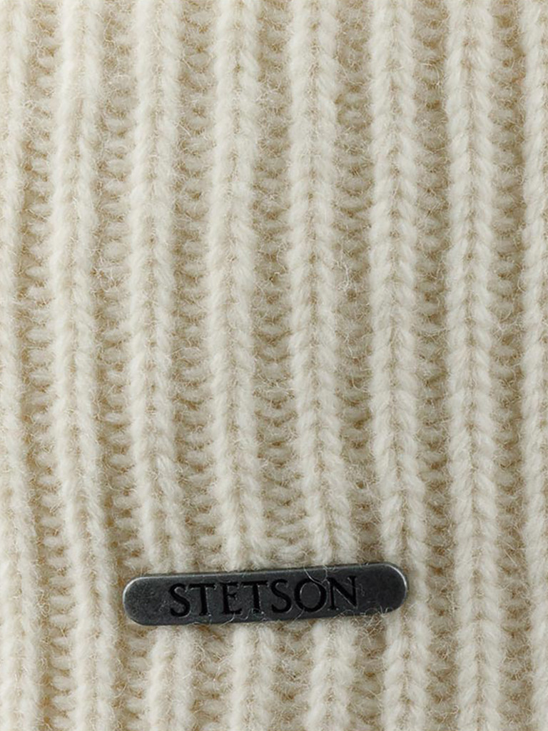 Шапка с отворотом STETSON 8599382 BEANIE WOOL (белый)