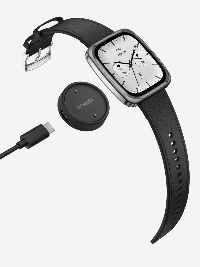 Умные часы Amazfit Active 2S Black Leather A2440 (+красный ремешок в комплекте)