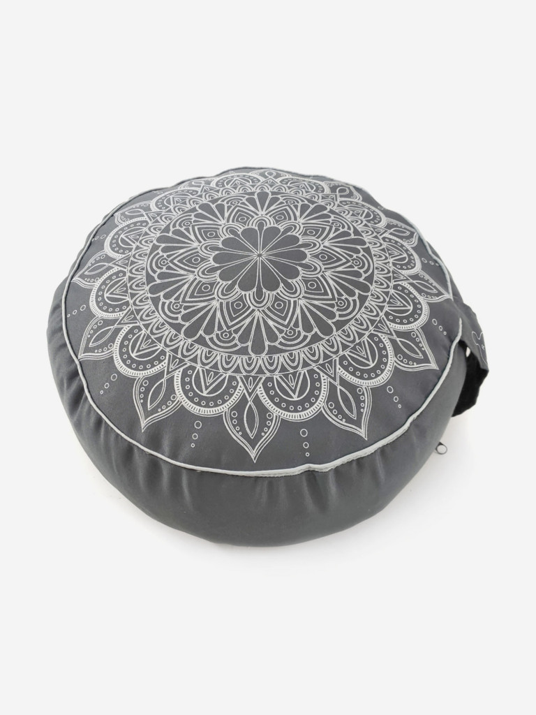 Подушка для медитации Mandala Grey, серый, размер 30 х 30 х 15 см вес 2 кг состав гречишная лузга