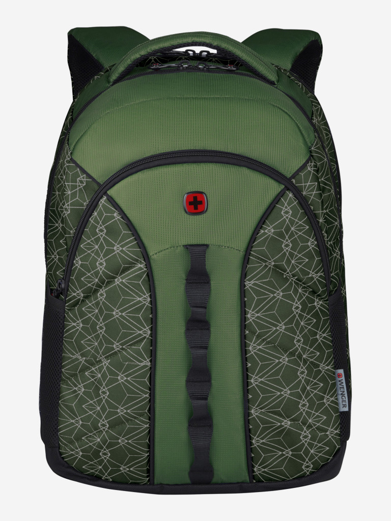 Рюкзак WENGER Sun 16'', зеленый со светоотражающим принтом, полиэстер, 35x27x47 см, 27 л