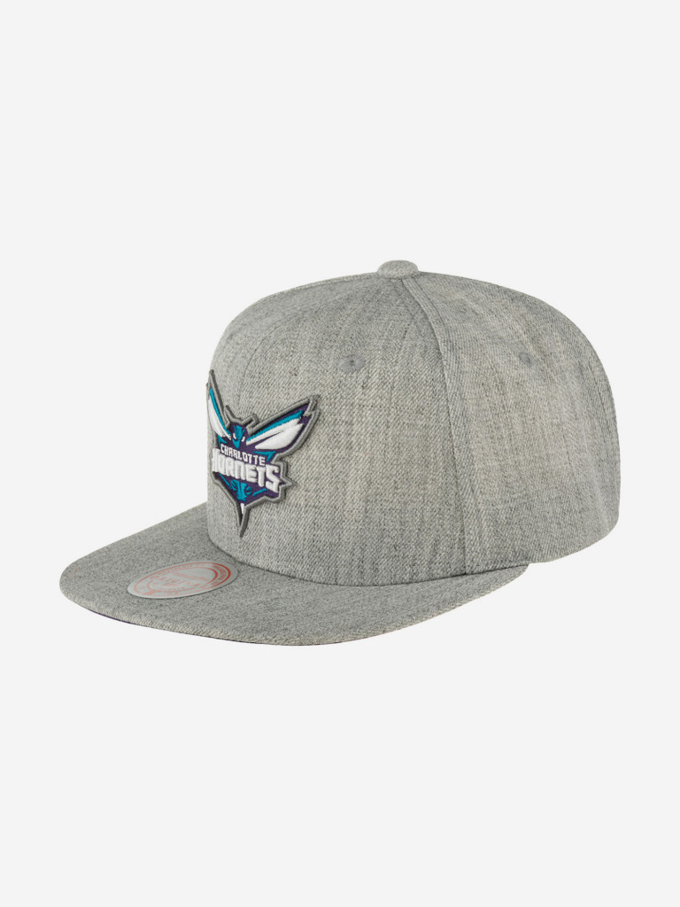 Бейсболка с прямым козырьком MITCHELL NESS HHSS3272-CHOYYPPPGYHT Charlotte Hornets NBA (серый)