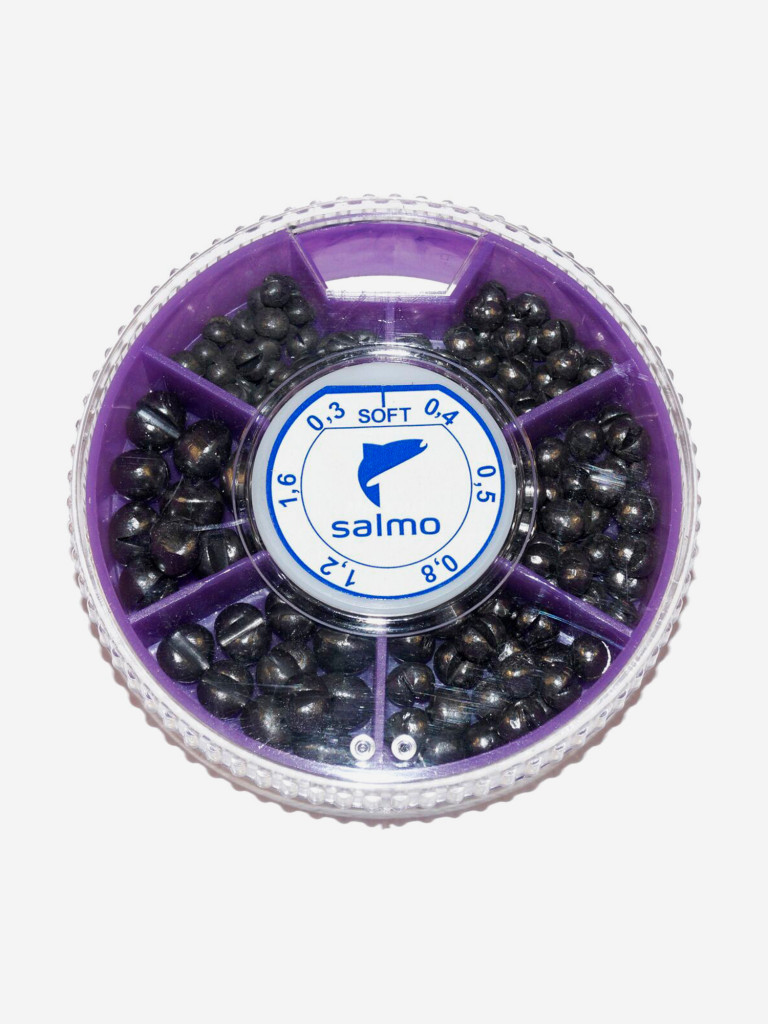 Набор грузил мягких для поплавочной ловли Salmo ДРОБЬ SOFT 100г 0.3-1.6г, 10 наборов