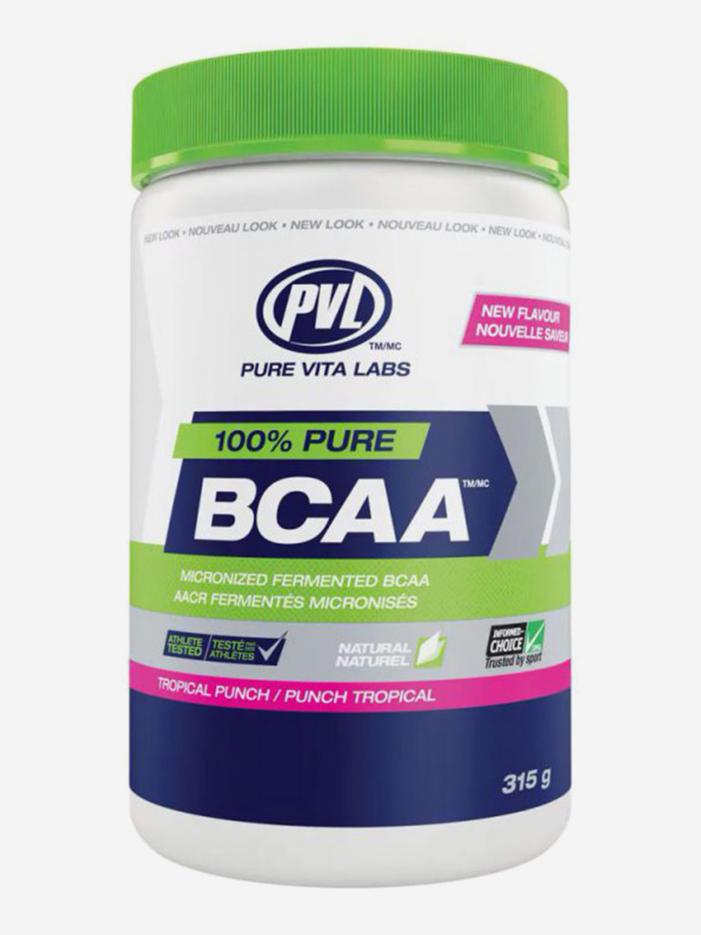 Аминокислоты Pure Vita Labs 100% Pure BCAA, 315 г, Тропический пунш