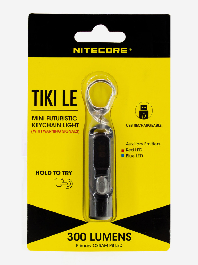 Наключный фонарь NITECORE TIKI LE BLACK OSRAM P8 300Люмен+R/B Light