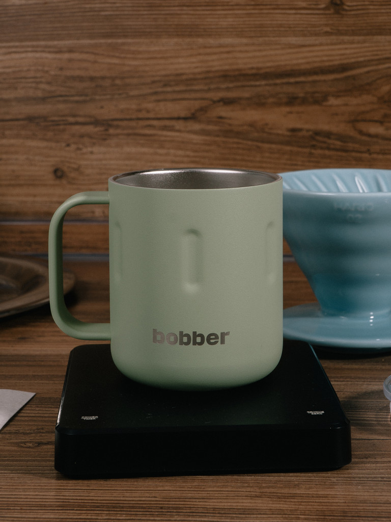 Вакуумная стальная термокружка с крышкой Bobber Mug 300 мл оливковый тепло до 2 часов