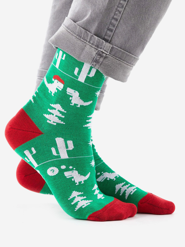 Новогодние носки St.Friday Socks с динозаврами