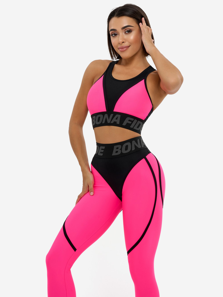 Спортивный топ бра Bona Fide Top For Top "Acid Pink"