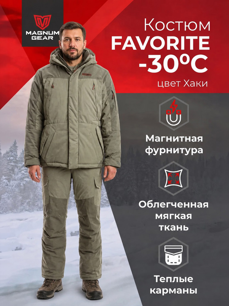 Костюм для охоты MAGNUM GEAR FAVORITE - 30° C хаки
