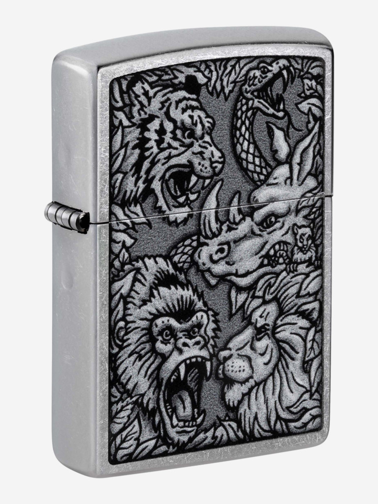 Зажигалка Zippo Jungle Design Street Chrome