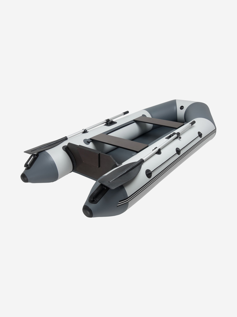 Лодка ПВХ надувная под мотор Yukona 280 TLЛЮКС двухместная для рыбалки с жестким дном. серый-комбинированный