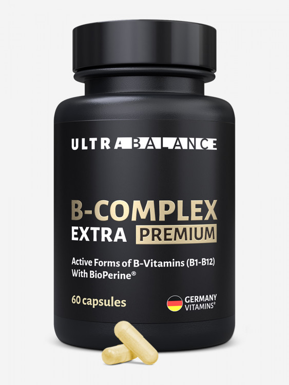 B-комплекс экстра UltraBalance витамины группы В для мужчин и женщин, 60 капсул