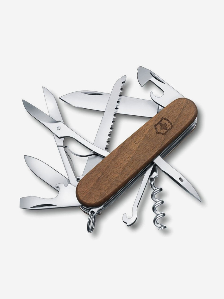 Нож складной Victorinox Huntsman Wood, 91 мм, 13 функций коричневый, дерево  цвет — купить за 7941 руб. со скидкой 46 %, отзывы в интернет-магазине  Спортмастер