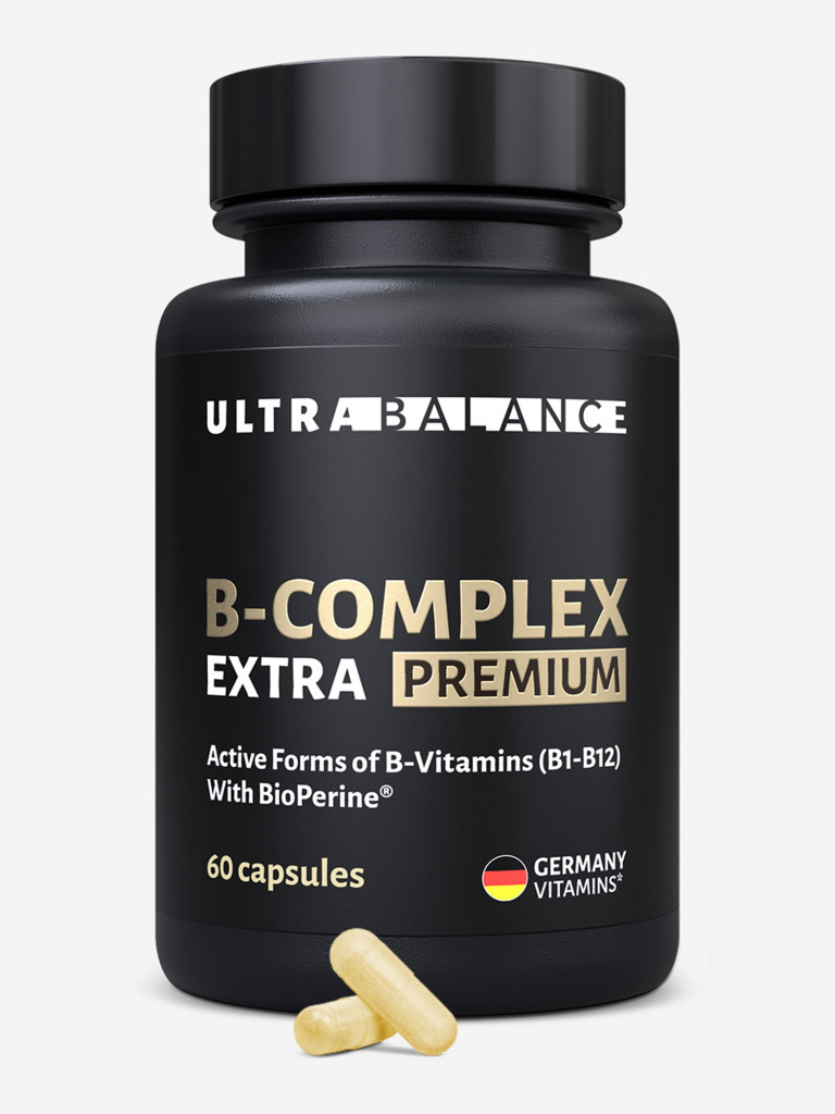 B-комплекс экстра UltraBalance витамины группы В для мужчин и женщин, 60 капсул