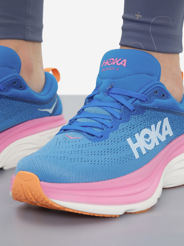 Кроссовки женские Hoka One One Bondi 8 голубой/розовый/белый цвет — купить  за 16799 руб. со скидкой 40 %, отзывы в интернет-магазине Спортмастер