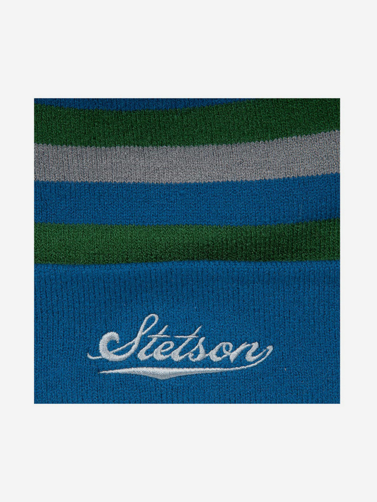 Шапка с отворотом STETSON 8599120 BEANIE STRIPES (синий)