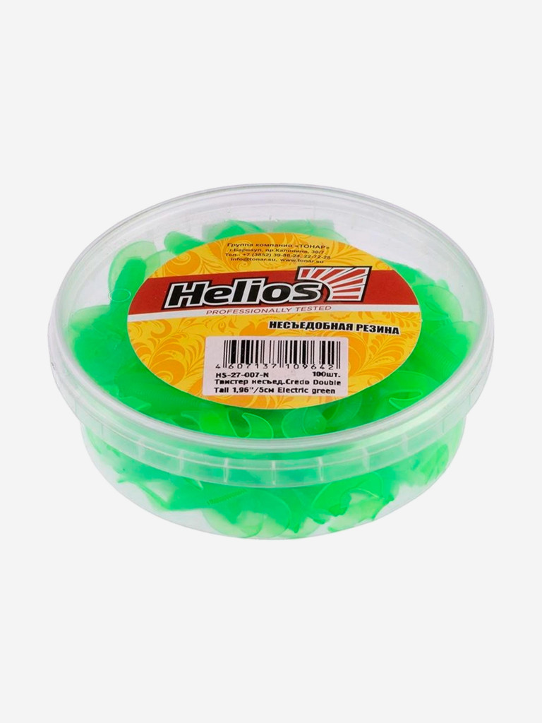 Мягкая приманка Helios Credo Double Tail, 3,54'' / 9 см, Electric green, 100 шт (HS-28-007-N)