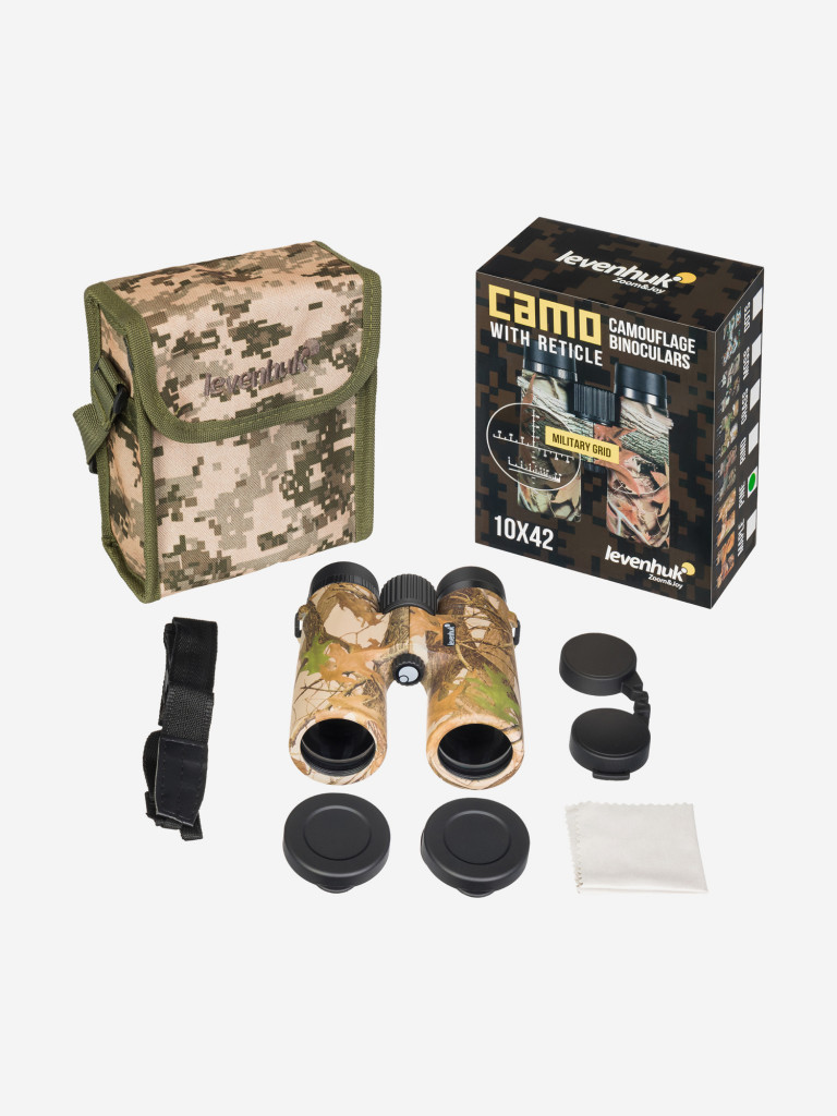 Бинокль Levenhuk Camo Pine 10x42 с сеткой