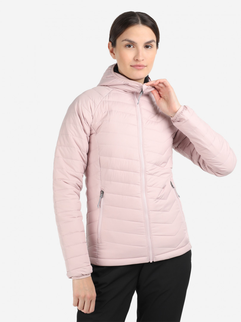 фото Куртка утепленная женская columbia powder lite hooded jacket, розовый