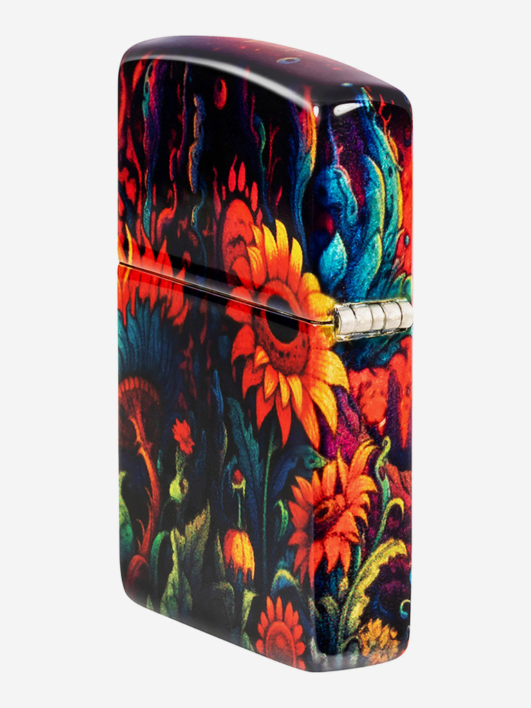 Зажигалка бензиновая ветроустойчивая Zippo Spooky Sunflower 540 Tumbled Brass
