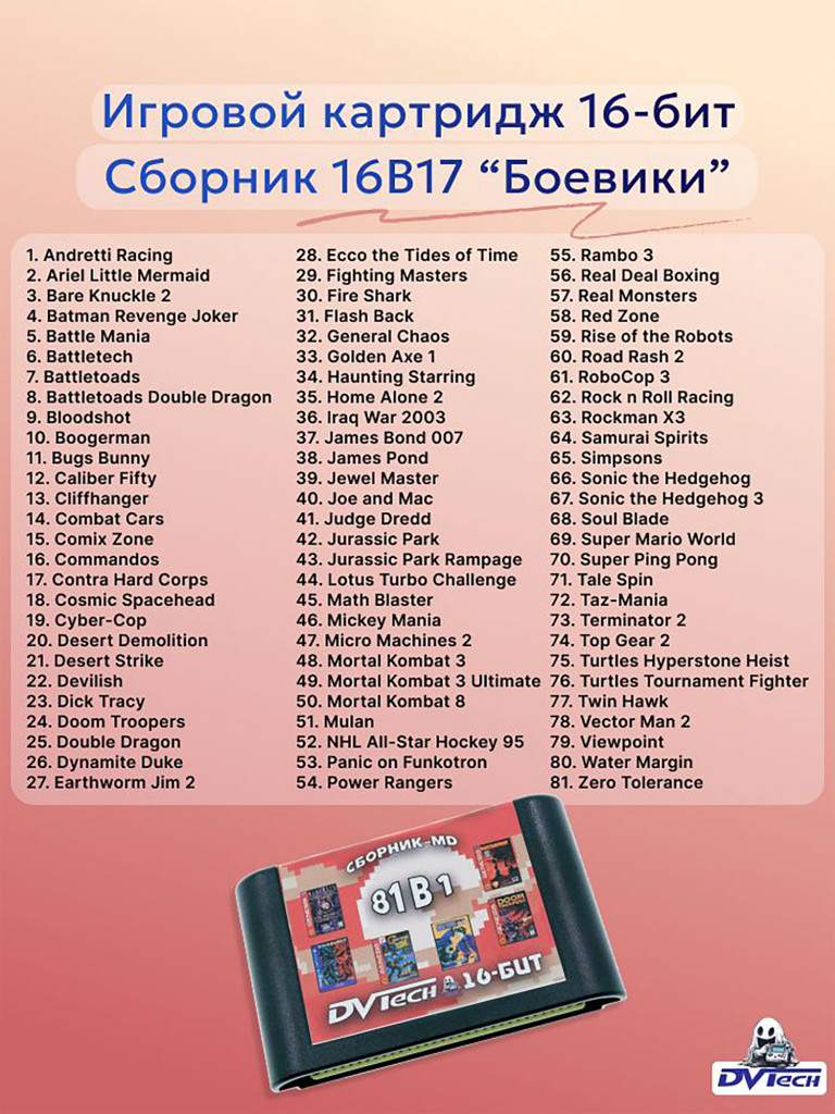 Картридж игровой DVTech Killer 81 в 1