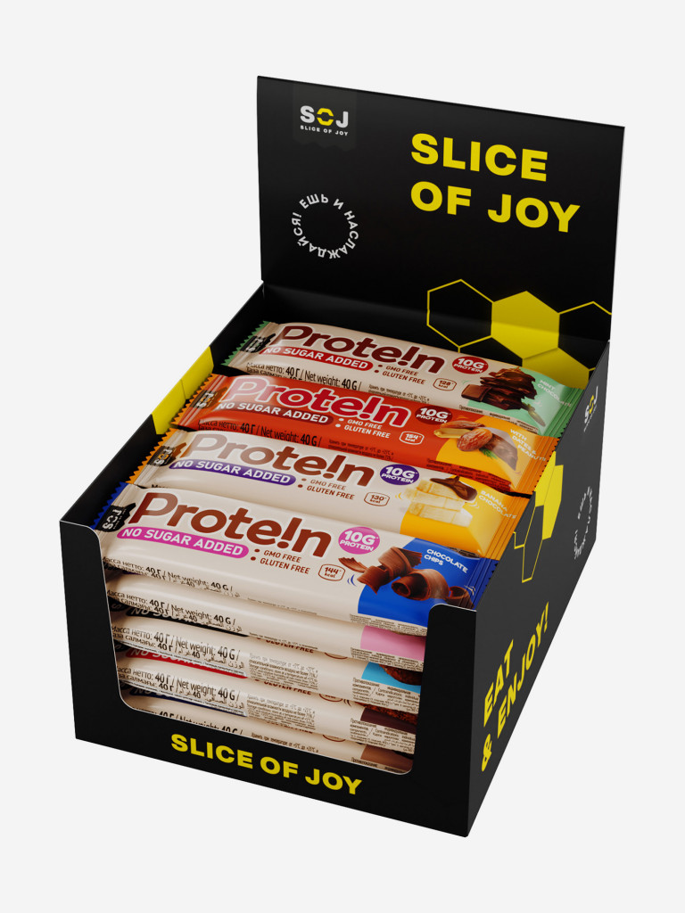 PROTEIN BAR Ассорти Протеиновые батончики 8 вкусов 40г (8 штук) 1*1