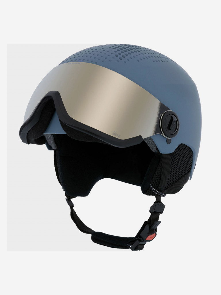 Горнолыжный шлем с визором Alpina Arber Visor Q-Lite Dirt-Blue Matt