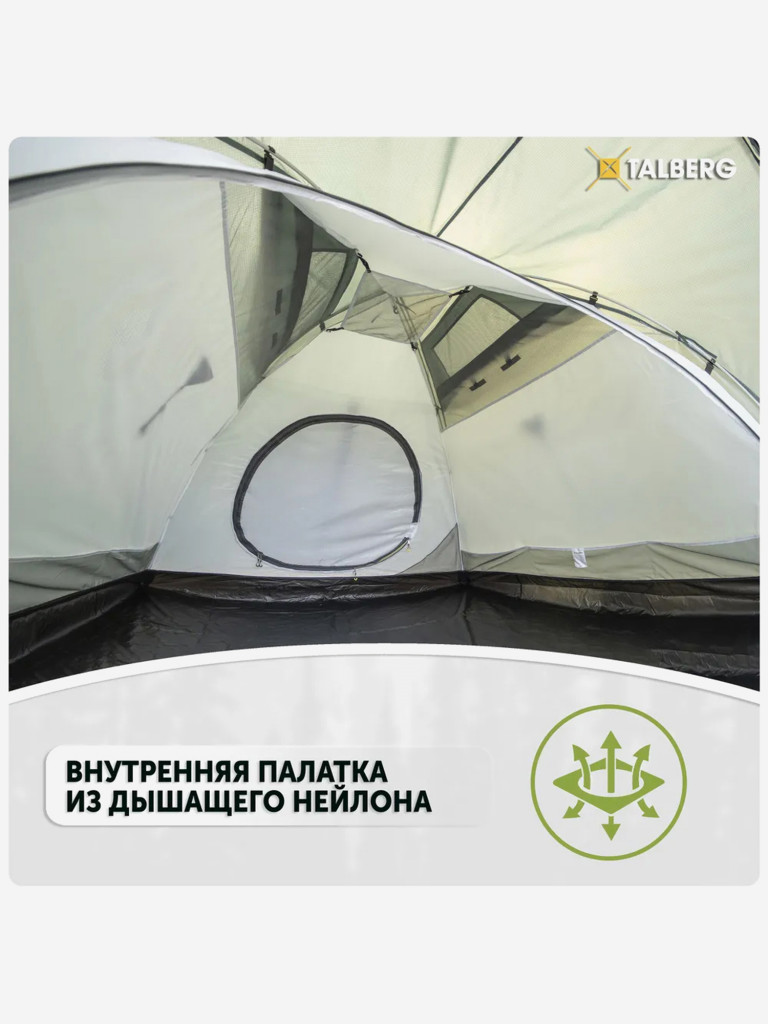 Палатка туристическая Talberg MALM 4, цвет: зеленый