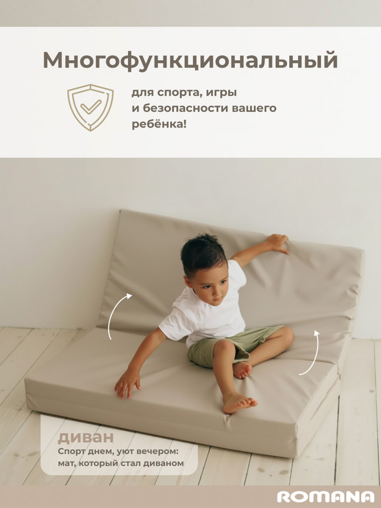 Мягкий щит 150х100х6 см 3 секции, мат детский гимнастический для шведской стенки